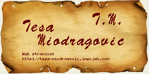 Teša Miodragović vizit kartica